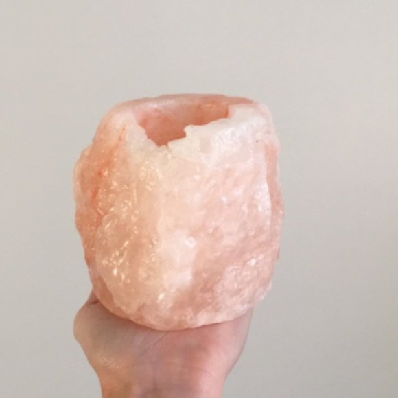 1 SET LEFT! 2 Giant Himalayan Salt Candle Holders - Picture 7 of 8